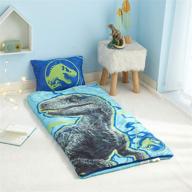 🦖 jurassic world 2 indoor slumber set with zip-around sleeping bag and 13x18 pillow, suitable for ages 3+, measures 46x26, in blue logo