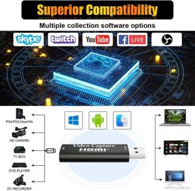 img 2 attached to 🎮 Taktoppy Video HDMI Capture Card - 1080P 4K HDMI to USB 2.0 Cam Link Audio Capture Card: Ideal for Gaming, Live Streaming, Teaching, and Video Conference