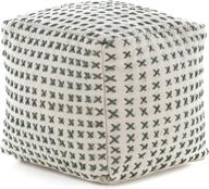 fender grey fabric square ottoman logo