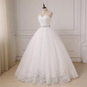 img 1 attached to 👗 Stunning Plus Size Ball Gowns: Yipeisha Women's Sweetheart Tulle Wedding Dress for Bride