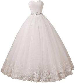 img 4 attached to 👗 Stunning Plus Size Ball Gowns: Yipeisha Women's Sweetheart Tulle Wedding Dress for Bride