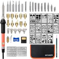 🔥 ultimate wood burning kit with adjustable temperature soldering iron - intlmate 54 pcs pyrography set: woodburning tool, embossing/carving/soldering tips, 16 stencils logo