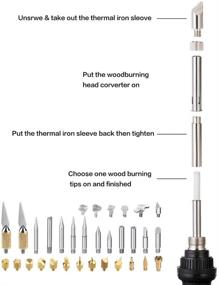 img 1 attached to 🔥 ULTIMATE Wood Burning Kit with Adjustable Temperature Soldering Iron - INTLMATE 54 PCS Pyrography Set: Woodburning Tool, Embossing/Carving/Soldering Tips, 16 Stencils