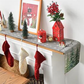 img 1 attached to 🎄 Artoid Mode Pine Tree Snowflake Christmas Table Runner: Festive Winter Decor for Indoor Outdoor Home Party - 13x72 Inch