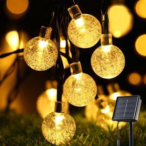 img 4 attached to Solar String Lights Outdoor: 30 LED 20 Ft Fairy Christmas Lights Crystal Ball - Waterproof & 8 Modes - Perfect for Garden, Patio, Yard, Fence, Party, Wedding (Warm White)