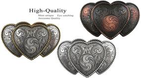 img 1 attached to Engraved Buckle Straps Antique Silver Women's Accessories and Belts