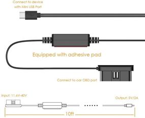 img 1 attached to 🔌 Vantrue 10ft Type C USB OBD Hardwire Charger Cable: The Perfect Power Solution for Vantrue N4, N2S, T3 Dash Cam & More!