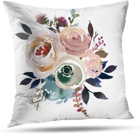 img 4 attached to 🌸 Stylish Floral Watercolor Throw Pillow Covers – Double-Sided Pattern, 18x18 Inch – Perfect Home Décor Accent in Light Blue Pink Gray White – Ideal Sofa Cushion Cover Gift by Pakaku