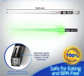 img 2 attached to Sabers Chop Lightsaber: Illuminate Your Meals with 🥢 Led Light Up Chopsticks - Skywalker Green [1 Pair]