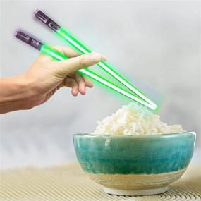 img 1 attached to Sabers Chop Lightsaber: Illuminate Your Meals with 🥢 Led Light Up Chopsticks - Skywalker Green [1 Pair]