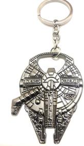 img 1 attached to 🚀 Millennium Falcon Metal Bottle Opener Keychain - Star Wars Souvenir and Gift