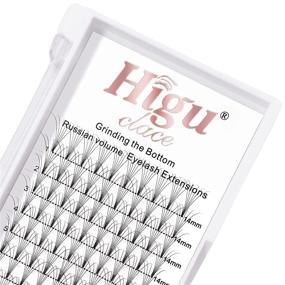 img 4 attached to 👀 Russian Premade Volume Eyelash Extensions 3D-6D 0.07/0.10mm C/D Curl 8mm-18mm, 6D 0.07 Diameter 14mm Short Stem Premade Lash Extension Fans (6D 0.07 D 14mm)