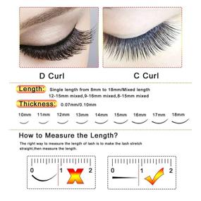 img 1 attached to 👀 Russian Premade Volume Eyelash Extensions 3D-6D 0.07/0.10mm C/D Curl 8mm-18mm, 6D 0.07 Diameter 14mm Short Stem Premade Lash Extension Fans (6D 0.07 D 14mm)