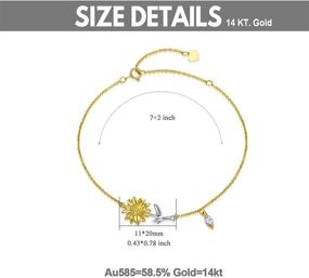 img 3 attached to SISGEM 14K Solid Gold Sunflower Bracelet: Stunning Gift for Women, Teens & Best Friends - Summer/Autumn Sunshine Jewelry