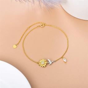 img 1 attached to SISGEM 14K Solid Gold Sunflower Bracelet: Stunning Gift for Women, Teens & Best Friends - Summer/Autumn Sunshine Jewelry