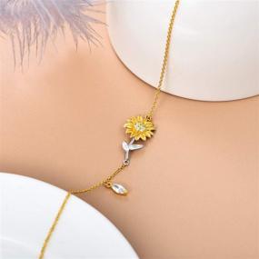 img 2 attached to SISGEM 14K Solid Gold Sunflower Bracelet: Stunning Gift for Women, Teens & Best Friends - Summer/Autumn Sunshine Jewelry