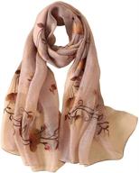 stylish alysee women's embroidered silk & wool scarf headwrap shawl: ultimate elegance for every occasion logo