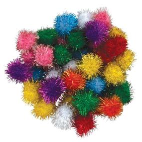 img 3 attached to 🎉 40-Pack 1 Inch Glitter Pom Poms by Chenille Kraft