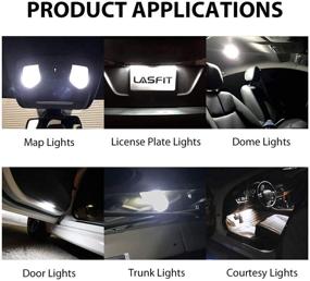 img 3 attached to 🔆 LASFIT 6000K LED Bulb 194 168 2825 W5W T10 for License Plate Lights Dome Map, Canbus Error Free, White, Pack of 6