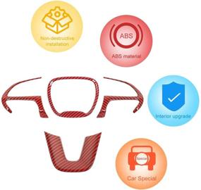 img 2 attached to Повысьте качество вашего Dodge Challenger/Charger/Durango с набором декоративных элементов для рулевого колеса JeCar в красной имитации углеродного волокна (Challenger/Charger 2015-2020 и Durango 2014-2019) 🚗