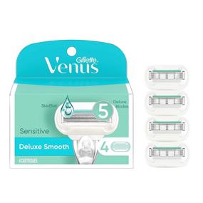 img 4 attached to 🪒 Gillette Venus Extra Smooth Sensitive Women's Razor Blade Refills: Gentle Shaving for Sensitive Skin - 4 Count