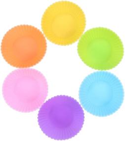 img 3 attached to Банка для мини-купчиков BakeBaking - набор из 24 многоразовых силиконовых форм для кексов - антипригарные маленькие формочки для выпечки в 6 ярких цветах