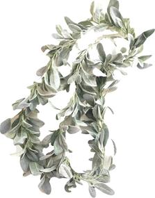 img 2 attached to Quadow 6 Ft Long Artificial Lambs Ear Garlands for Room Decor, Green Leaves Vines Garland for Home Party and Garden Décor