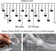 🦋 96 led purple butterfly curtain fairy lights - usb plug-in, 8 modes, 11.5ft firefly window twinkle timer string lights with remote control - perfect for bedroom, patio, christmas, wedding, party decoration логотип