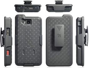 img 1 attached to 📱 Nakedcellphone Combo Series: Kickstand Hard Cover + Belt Clip Holster for Sonim XP8 - Black Tread