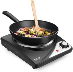 img 4 attached to CUKOR Hot Plate: 1500W Electric Single Burner for Cooking - Portable Stove with Cast-Iron Construction, Stainless Steel, Non-Slip Rubber Feet