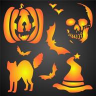 🎃 halloween decor stencil - scary wall door bag stencils for painting template (8.5 x 8.5 inch) logo