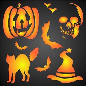 img 4 attached to 🎃 Halloween Decor Stencil - Scary Wall Door Bag Stencils for Painting Template (8.5 x 8.5 inch)