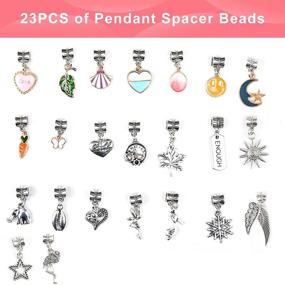 img 3 attached to DIY Charm Bracelet Making Kit - Silver Charms for Bracelets & Necklaces, 95 Pieces Craft Jewelry Set, Perfect Birthday Gifts for Teen Girls (Ages 8-13)