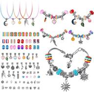 diy charm bracelet making kit - silver charms for bracelets & necklaces, 95 pieces craft jewelry set, perfect birthday gifts for teen girls (ages 8-13) logo