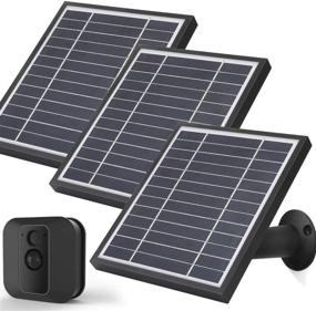 img 4 attached to 🔋 3 Pack iTODOS Solar Panel for Blink XT XT2 - Weatherproof, Durable, and Anti-Aging - Includes 11.8Ft Outdoor Power Charging Cable and Adjustable Mount (Black)