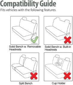 img 1 attached to Optimize your Car Seat with FH Group Beige FB050BEIGE012 Fabric Bench Seat Cover and 2 Headrests