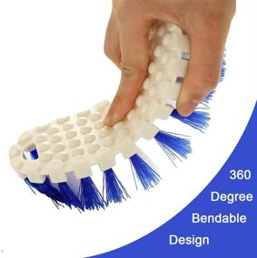 img 3 attached to 🧼 Highly Versatile Scrub Brush, Flexible Stiff Bristles Scrubber, Premium Heavy-Duty Cleaning Tool - 360 Degree Bendable for Kitchen Bathroom Toilet Tile Dish Faucet (1 Piece)