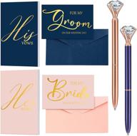 💍 elegant wedding vows book set – eaasty collection: includes 2 gold foil groom and bridal vows books, stylish wedding vows notebook, 2 foldable vows cards with envelopes, and 2 crystal diamond ballpoint pens – perfect wedding present logo
