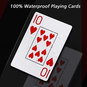 img 2 attached to 🃏 INTEGEAR Waterproof Poker Cards - 2 Decks of Plastic Playing Cards with Jumbo Index - Ideal for Texas Holdem Poker, Go Fish, and More Card Games - 2.5" x 3.5