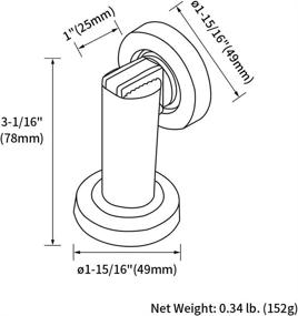 img 3 attached to 🚪 Прочная дверная остановка из никелированной стали с магнитом для использования дома и в офисе