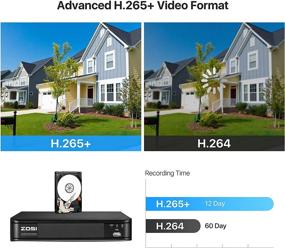 img 1 attached to 📷 Система видеонаблюдения ZOSI 1080p PoE с жёстким диском 2TB - наружное/внутреннее применение, 8‑канальный NVR регистратор, 8 камер‑буллетов, ночное видение на расстоянии 120 футов.