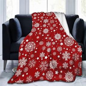 img 4 attached to Christmas Snowflakes Blanket Microfiber Blankets