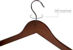 img 3 attached to 👔 Premium Mahogany Topline Classic Wood Shirt Hangers - Pack of 10