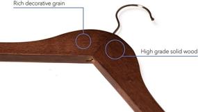 img 2 attached to 👔 Premium Mahogany Topline Classic Wood Shirt Hangers - Pack of 10