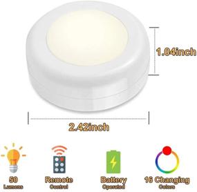 img 1 attached to 🔦 Wireless 16 Color Changing LED Puck Light 12 Pack: Under Cabinet Lighting Closet Light with Remote Control Dimmer & Timing Function