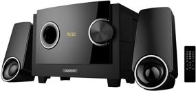 img 1 attached to Boytone BT-3129F – Limited Edition Hi-Fi Speakers System with Bluetooth, Powerful Bass, Digital Display, FM Radio, USB/SD/AUX/PC/TV Support, 2.1 Speaker System - 40 Watts & (Remote Included) - Home Audio for Smartphones, Tablets, Desktop Computers, Laptops, TV & More