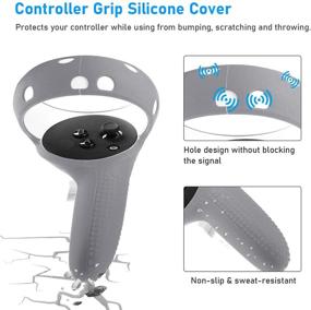 img 1 attached to Colohas VR Cover for Oculus Quest 2: Front Head Cover, Lens Protector, Anti-Throw Controller Grip Cover, Silicone Face Cover with Sweat Guard, Anti-Leakage Cushion Pad (Gray)