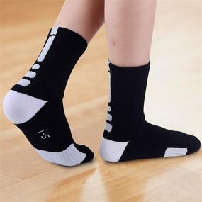 img 1 attached to 👟 JHM Kids Athletic Sport Socks: High-Quality Crew Socks for Basketball & Soccer (Ages 4-16)