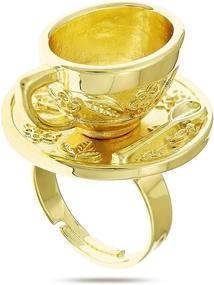 img 4 attached to RechicGu Vintage Fairytale 3D Tea Cup Saucer Ring for Party, Fairy Tale Hatter Wonderland Cosplay, Fancy Dress