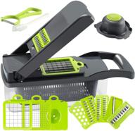 cambom gray vegetable chopper mandoline slicer dicer with colander basket and 🥦 container onion cutter with protective gloves - onion chopper for efficient food preparation logo